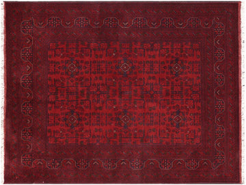 handmade Tribal Biljik Khal Muhammadi Red Blue Hand Knotted RECTANGLE 100% WOOL area rug 5x7